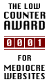 The low counter award for mediocre websites
