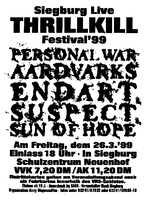 Flyer of the ThrillKill Festival